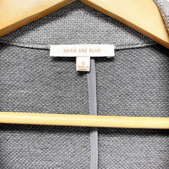 🚨SOLD🚨 SKIES ARE BLUE Asa Knit Open Front Cuffed Sleeve Pocket Casual Blazer - Picture 8 of 13